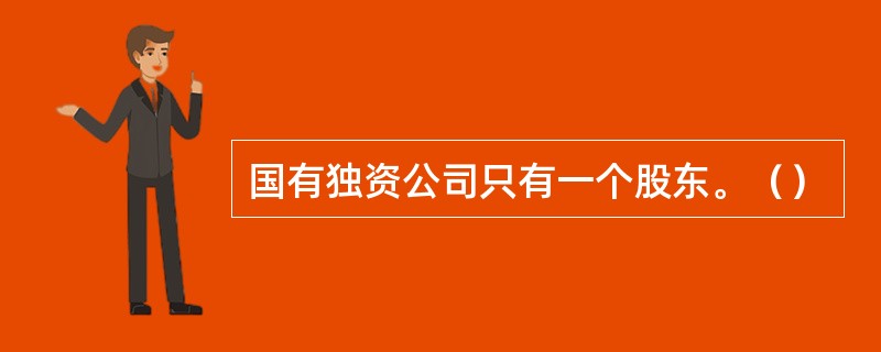 国有独资公司只有一个股东。（）