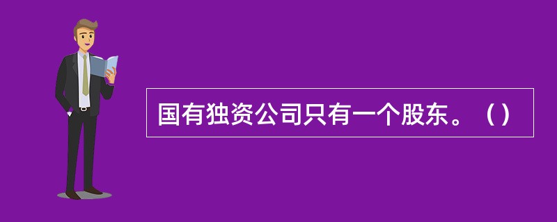 国有独资公司只有一个股东。（）