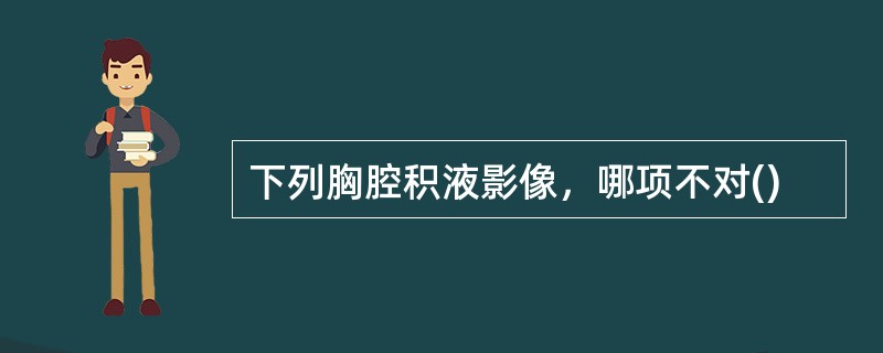 下列胸腔积液影像，哪项不对()