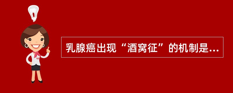 乳腺癌出现“酒窝征”的机制是（）