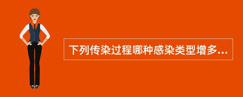 下列传染过程哪种感染类型增多，会造成该疾病的传播流行（）