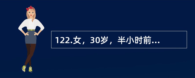 122.女，30岁，半小时前从高处坠下，右股骨下端肿痛，腹部疼痛，查体：神志淡漠，股骨下端有成角畸形。<br /><br />该患者应首先检查哪项（）