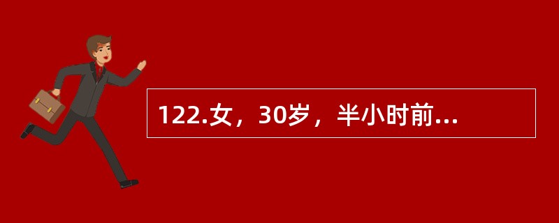 122.女，30岁，半小时前从高处坠下，右股骨下端肿痛，腹部疼痛，查体：神志淡漠，股骨下端有成角畸形。<br /><br />该患者最后诊断为右股骨下1/3斜形骨折，骨盆坐骨支