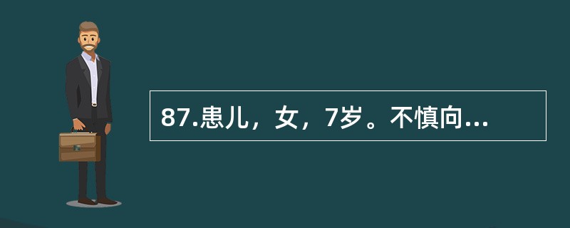 87.患儿，女，7岁。不慎向前跌倒，手掌撑地，即感左肘部疼痛、肿胀。查体：左肘部肿胀伴压痛，肘后三角关系正常，手指感觉运动及血供未见异常。<br /><br />在观察恢复期间