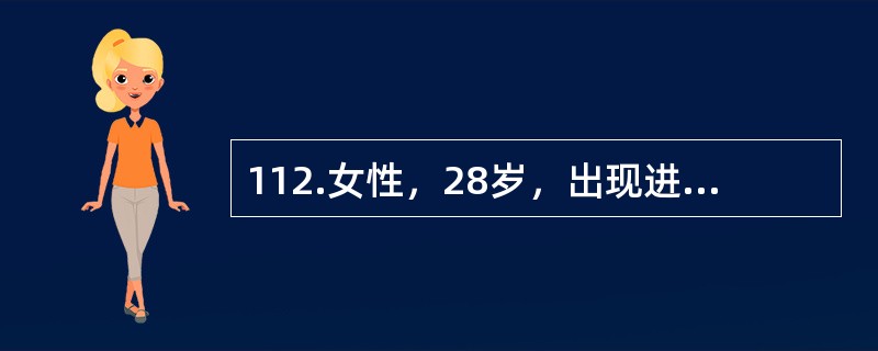 112.女性，28岁，出现进行性背痛、下肢乏力，食欲减退3个月。检查：见第6胸椎轻度后突，有叩痛，X线摄片第6、7胸椎间隙狭窄，该处椎旁线轻度膨出，血沉60mm／h。<br /><b