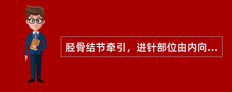 胫骨结节牵引，进针部位由内向外，避免损伤腓总神经。