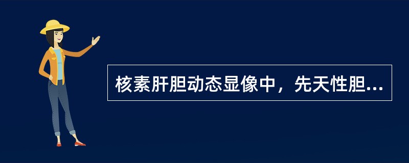 核素肝胆动态显像中，先天性胆道闭锁的影像特点是()