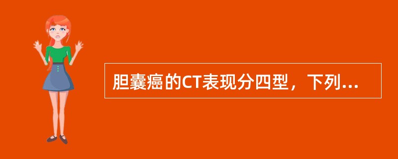 胆囊癌的CT表现分四型，下列哪型是错误的()