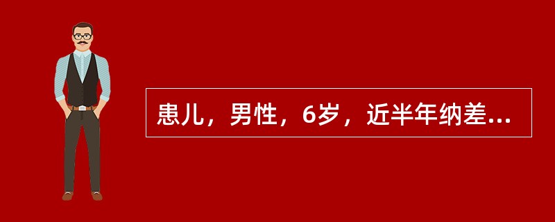 患儿，男性，6岁，近半年纳差、乏力，双手抖动。查体：步态欠佳，双手震颤，角膜K-F环（+），腹略膨隆，肝肋下5cm，质中，压痛（±）。最可能的诊断为（）