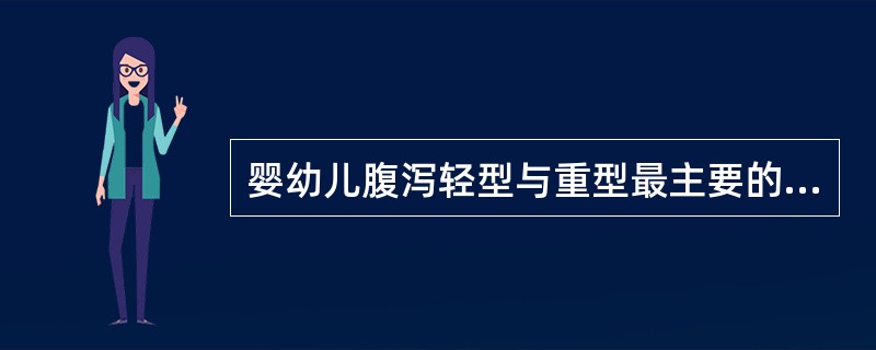 婴幼儿腹泻轻型与重型最主要的鉴别点是（）