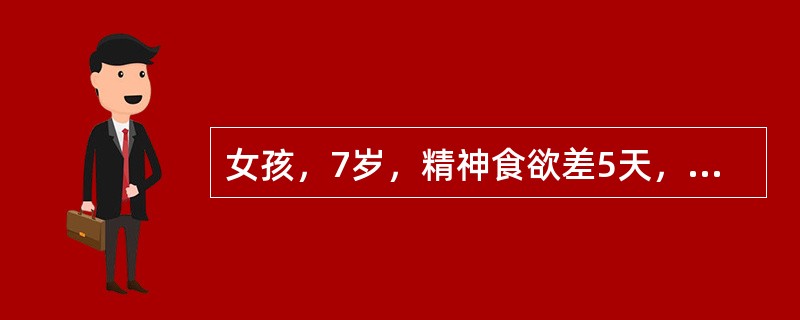 女孩，7岁，精神食欲差5天，恶心伴呕吐3天，尿黄2天入院。入院查体：神志清楚，皮肤巩膜轻度黄疸，心肺（-），腹部平软，肝肋下3cm、脾肋下1cm，移动性浊音（-）。最可能的诊断是（）