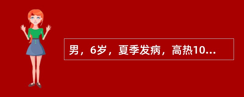 男，6岁，夏季发病，高热10小时，呕吐3次，惊厥2次。查体：神志恍惚，呼吸快，血压118／80mmHg，脑膜刺激征（-），巴氏征（-）。为明确诊断，首选的检查为（）