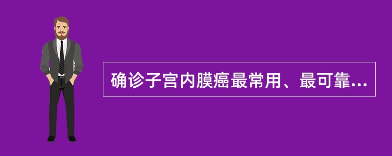 确诊子宫内膜癌最常用、最可靠的方法是（）