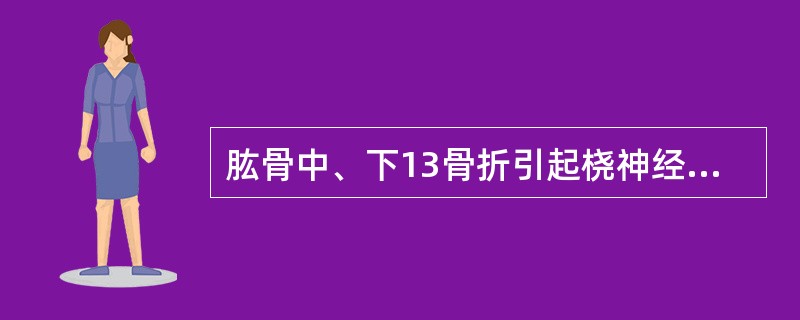 肱骨中、下13骨折引起桡神经损伤（）