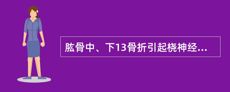 肱骨中、下13骨折引起桡神经损伤（）