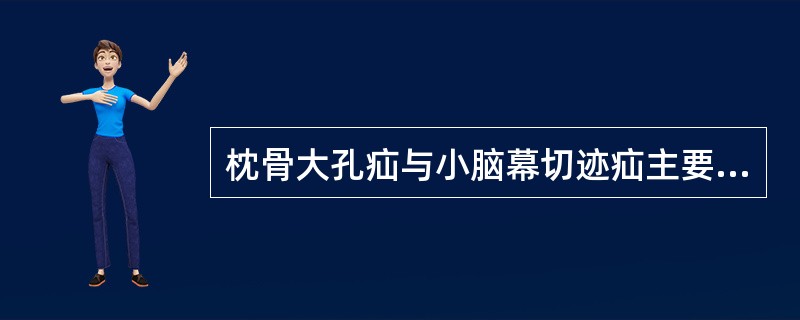 枕骨大孔疝与小脑幕切迹疝主要鉴别点在于（）