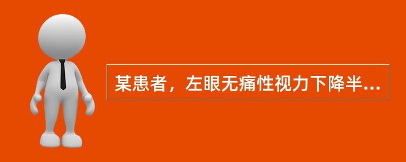 某患者，左眼无痛性视力下降半年就诊，检查左眼视力为眼前手动，眼球前段无异常，眼底检查见颞上方一3PD大小马蹄形裂孔，孔边卷曲，后极部视网膜表面增殖膜形成并收缩致全视网膜隆起，眼球右转才能见到视盘。按照