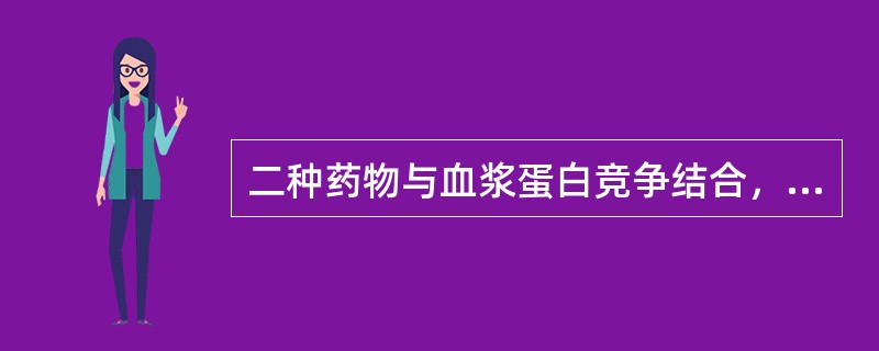 二种药物与血浆蛋白竞争结合，可使（）