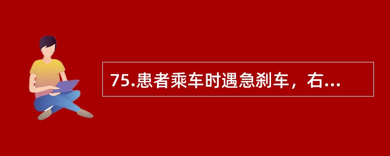 75.患者乘车时遇急刹车，右膝前方受到撞击，出现右髋剧痛，髋关节活动障碍，处于屈曲、内收、内旋畸形状态。<br /><br />此患者可能出现哪些合并损伤（）