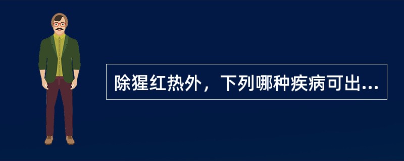 除猩红热外，下列哪种疾病可出现发热和猩红热样皮疹（）