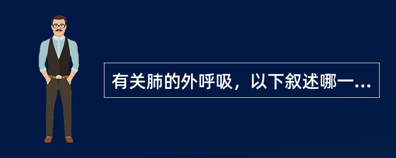 有关肺的外呼吸，以下叙述哪一项是错误的（）