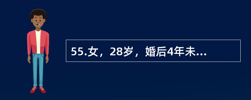 55.女，28岁，婚后4年未孕，18岁来经，1～3个月一次，每次3～4天，量中等，无痛经。夫妇双方检查：男方精液常规正常；女方阴道通畅，宫体后位，正常大、活动，附件未及异常，基础体温测定呈单相。应采取