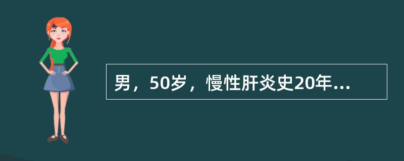 男，50岁，慢性肝炎史20年，5年前出现食管静脉曲张，3个月前发现肝右叶拳头大肿物，甲胎蛋白阳性，最可能的诊断是