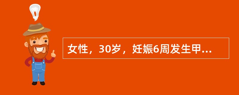 女性，30岁，妊娠6周发生甲状腺功能亢进，甲状腺肿大伴有局部压迫症状，选择下列哪项治疗最恰当