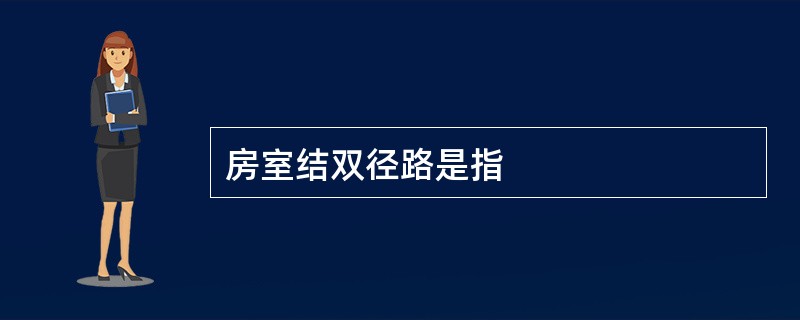 房室结双径路是指