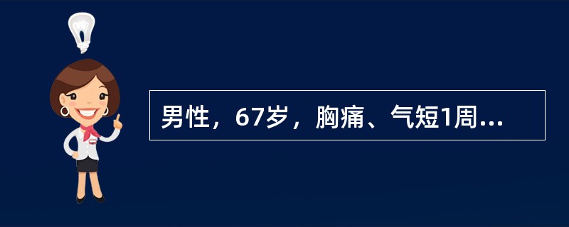 男性，67岁，胸痛、气短1周，胸部X线检查示右侧大量胸腔积液，胸穿示血性胸水，ADA为20U/L。其原因最可能为