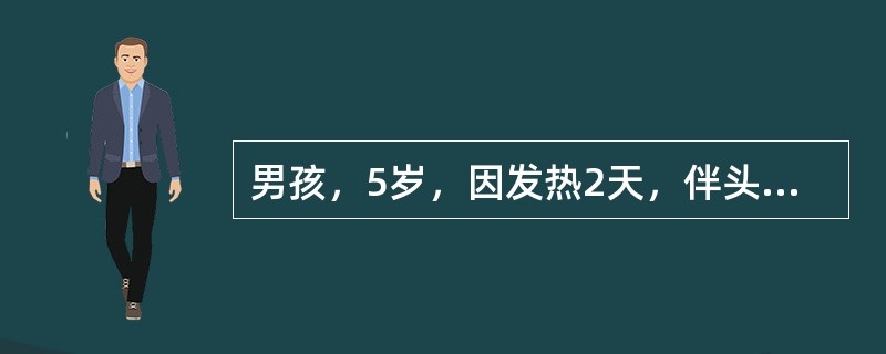 男孩，5岁，因发热2天，伴头痛及喷射性呕吐2次，反复抽搐10多次于8月5日来院就诊。体检：体温41℃，神志欠清，双瞳孔3mm，对光反应迟钝，颈有抵抗，心脏无异常，两肺呼吸音粗，腹壁及提睾反射未引出，膝