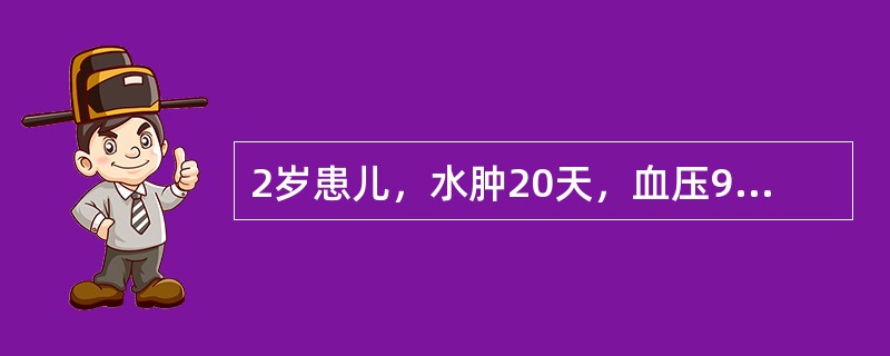 2岁患儿，水肿20天，血压90／70n硼Hg，尿蛋白（+++），RBC1～2／HP，血白蛋白23g／L，血尿素氮5.5mmol／L。该患儿最可能的诊断（）