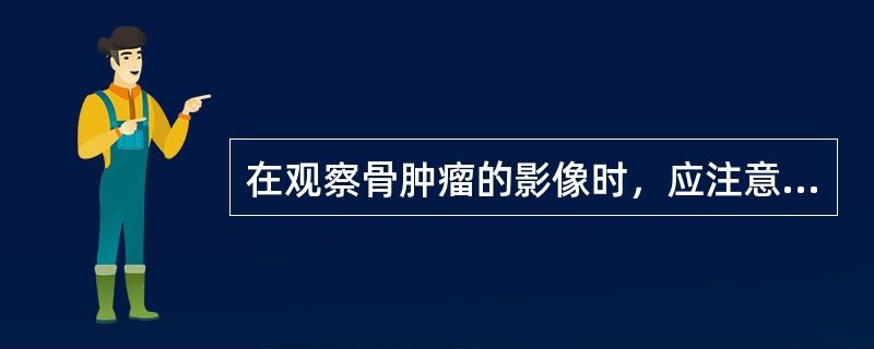 在观察骨肿瘤的影像时，应注意（）