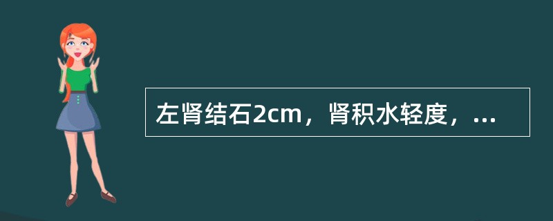 左肾结石2cm，肾积水轻度，尿检有红细胞，应采取哪种治疗方法（）