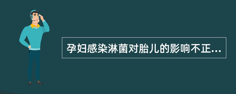 孕妇感染淋菌对胎儿的影响不正确的是（）