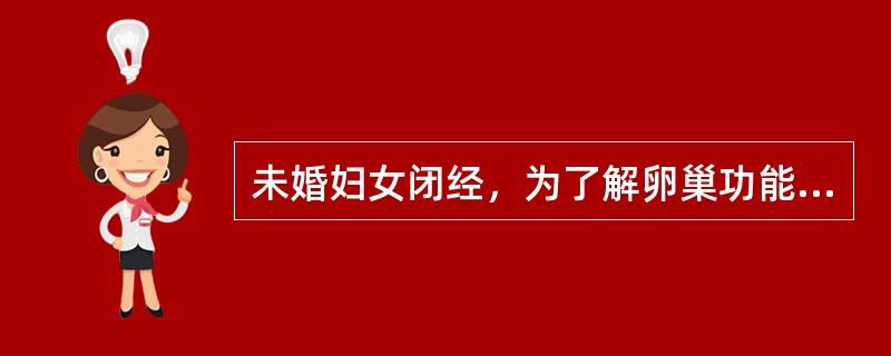 未婚妇女闭经，为了解卵巢功能，下述检查中简便、易行的是（）