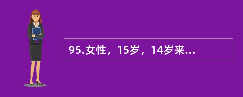 95.女性，15岁，14岁来潮，每24～30天一次，每次5天。近半年月经来时腹痛，伴恶心、呕吐，第1天为重。检查未发现器质性病变。原发性痛经的病因可能是（）