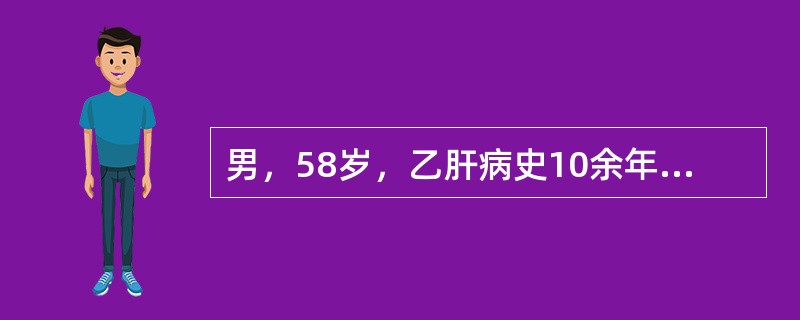 男，58岁，乙肝病史10余年，乏力、纳差、腹胀20d，查体：蜘蛛痣，脾肋下3cm，移动性浊音阳性。最可能的诊断是