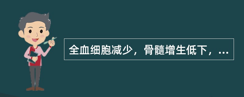 全血细胞减少，骨髓增生低下，造血细胞减少，这种血象及骨髓象不见于