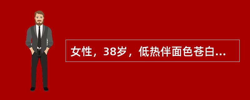 女性，38岁，低热伴面色苍白2个月。体检：巩膜黄染，脾肋下3cm，RBC3．0×109/L，HGB80g/L，WBC5×109/L，PLT120×109/L，网织红细胞计数0．15，Coombs试验阳