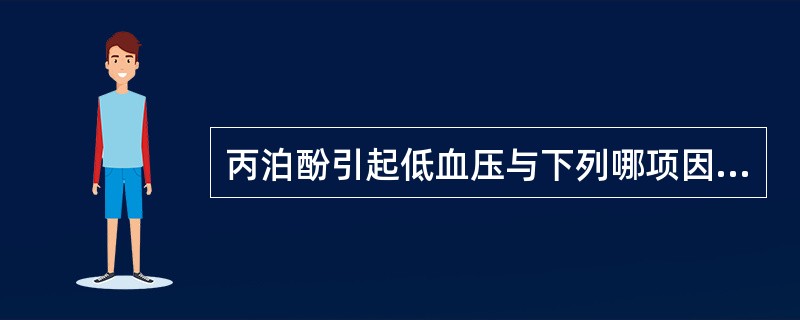 丙泊酚引起低血压与下列哪项因素有关（）