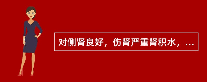 对侧肾良好，伤肾严重肾积水，可施行（）