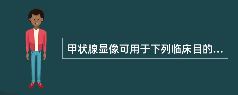 甲状腺显像可用于下列临床目的，除了