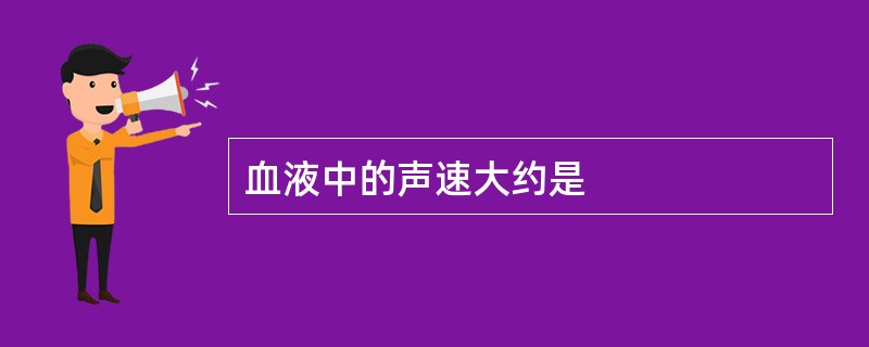 血液中的声速大约是