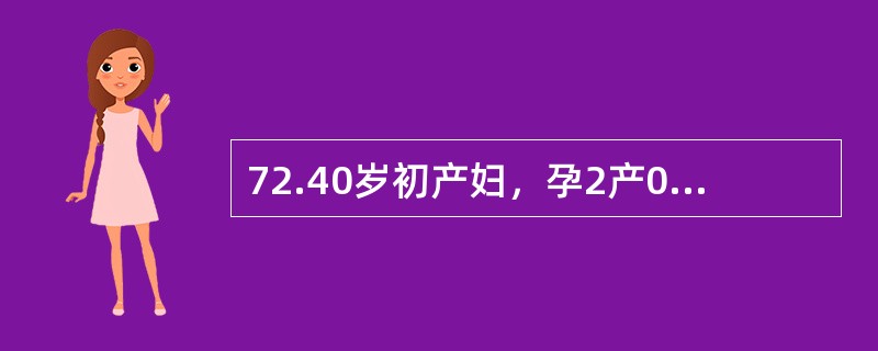 72.40岁初产妇，孕2产0，一次自然流产史。现停经20周，已有胎动1周，血压100/65mmHg，宫底平脐，胎心率140次分。最可能出现的胎儿异常为（）
