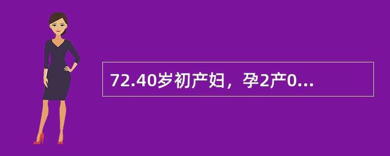 72.40岁初产妇，孕2产0，一次自然流产史。现停经20周，已有胎动1周，血压100/65mmHg，宫底平脐，胎心率140次分。本例最可能的诊断是（）