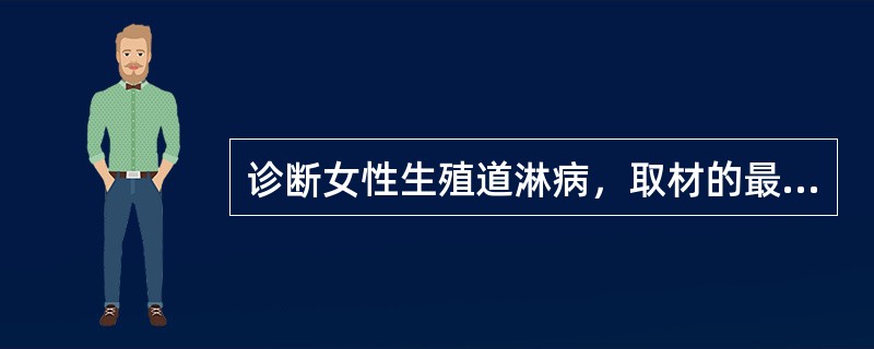 诊断女性生殖道淋病，取材的最佳部位是（）