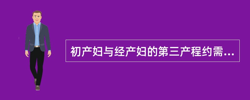 初产妇与经产妇的第三产程约需（）