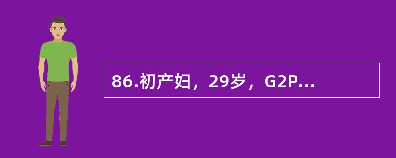 86.初产妇，29岁，G2P2，现妊娠35周，既往孕24周因脊柱裂胎儿而行引产1次。此次妊娠早期经过顺利。妊娠32周时超声检查发现羊水过多，胎儿大于妊娠周数，未见明显畸形。孕妇体态肥胖，近期有多饮、多