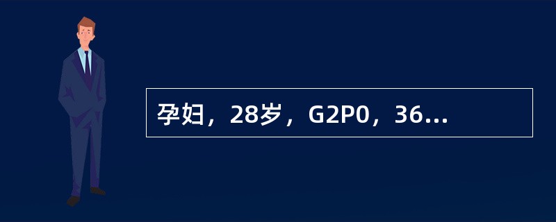 孕妇，28岁，G2P0，36周妊娠，重度子痫前期。摔倒3h后自觉下腹不适，有少量阴道流血而入院。查体：宫缩30smin，强度弱，子宫底高度33cm，软，子宫右侧有轻度局限性压痛，估计胎儿体重3000g